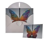 Greetings Card 6" Ã- 4" Paris Butterfly Eiffe Blank Cards for All Occasions Thank You Cards with Envelopes Assorted Birthday Card Thinking of you cards for Wedding
