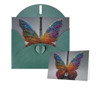 Greetings Card 6" Ã- 4" Paris Butterfly Eiffe Blank Cards for All Occasions Thank You Cards with Envelopes Assorted Birthday Card Thinking of you cards for Wedding