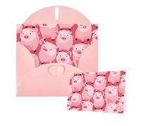 Greetings Card 6" Ã- 4" pig pattern Blank Cards for All Occasions Thank You Cards with Envelopes Assorted Birthday Card Thinking of you cards for Wedding