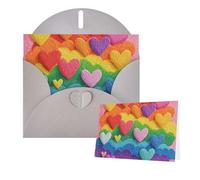 Greetings Card 6" Ã- 4" Rainbow Hearts Blank Cards for All Occasions Thank You Cards with Envelopes Assorted Birthday Card Thinking of you cards for Wedding