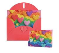 Greetings Card 6" Ã- 4" Rainbow Hearts Blank Cards for All Occasions Thank You Cards with Envelopes Assorted Birthday Card Thinking of you cards for Wedding
