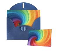 Greetings Card 6" Ã- 4" Rainbow Spira Blank Cards for All Occasions Thank You Cards with Envelopes Assorted Birthday Card Thinking of you cards for Wedding