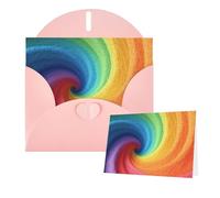 Greetings Card 6" Ã- 4" Rainbow Spira Blank Cards for All Occasions Thank You Cards with Envelopes Assorted Birthday Card Thinking of you cards for Wedding
