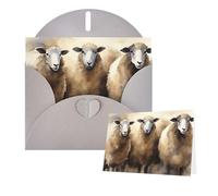 Greetings Card 6" Ã- 4" Sheeps Watercolor Blank Cards for All Occasions Thank You Cards with Envelopes Assorted Birthday Card Thinking of you cards for Wedding