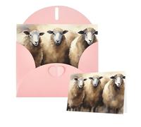 Greetings Card 6" Ã- 4" Sheeps Watercolor Blank Cards for All Occasions Thank You Cards with Envelopes Assorted Birthday Card Thinking of you cards for Wedding