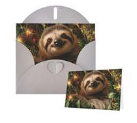 Greetings Card 6" Ã- 4" Sloth Surrounded by Garland Blank Cards for All Occasions Thank You Cards with Envelopes Assorted Birthday Card Thinking of you cards for Wedding