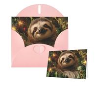 Greetings Card 6" Ã- 4" Sloth Surrounded by Garland Blank Cards for All Occasions Thank You Cards with Envelopes Assorted Birthday Card Thinking of you cards for Wedding