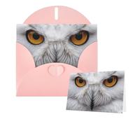 Greetings Card 6" Ã- 4" Snowy Owl Eyes Blank Cards for All Occasions Thank You Cards with Envelopes Assorted Birthday Card Thinking of you cards for Wedding