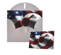 Greetings Card 6" Ã- 4" Soccer USA American Flag Blank Cards for All Occasions Thank You Cards with Envelopes Assorted Birthday Card Thinking of you cards for Wedding