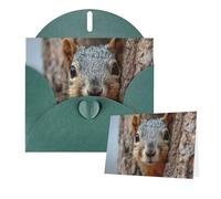 Greetings Card 6" Ã- 4" Squirrel Hiding Behind Tree Blank Cards for All Occasions Thank You Cards with Envelopes Assorted Birthday Card Thinking of you cards for Wedding