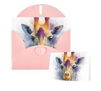 Greetings Card 6" Ã- 4" Stylish Watercolor Giraffe Blank Cards for All Occasions Thank You Cards with Envelopes Assorted Birthday Card Thinking of you cards for Wedding