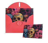 Greetings Card 6" Ã- 4" Sugar Skulls Blank Cards for All Occasions Thank You Cards with Envelopes Assorted Birthday Card Thinking of you cards for Wedding