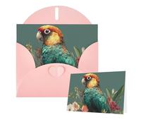 Greetings Card 6" Ã- 4" Tropical Flower Leaf Parrot Blank Cards for All Occasions Thank You Cards with Envelopes Assorted Birthday Card Thinking of you cards for Wedding