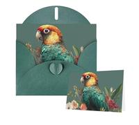 Greetings Card 6" Ã- 4" Tropical Flower Leaf Parrot Blank Cards for All Occasions Thank You Cards with Envelopes Assorted Birthday Card Thinking of you cards for Wedding