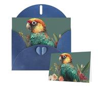 Greetings Card 6" Ã- 4" Tropical Flower Leaf Parrot Blank Cards for All Occasions Thank You Cards with Envelopes Assorted Birthday Card Thinking of you cards for Wedding