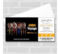 Greetings Card - Abba Voyage Personalised Gift Voucher Surprise Musical Theatre Ticket | Custom Greetings Card | Surprise Reveal Voucher Spoof Ticket