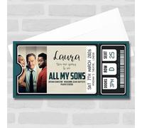 Greetings Card - All My Sons Show Personalised Gift Voucher Surprise Theatre Ticket | Custom Greetings Card | Surprise Reveal Voucher Spoof Ticket