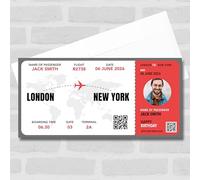 Greetings Card - Any Destination Break Break Trip Photo Personalised Gift Voucher Surprise Ticket | Custom Greetings Card | Surprise Reveal Voucher Spoof Ticket