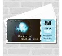 Greetings Card - Ariana Grande Concert Eternal Sunshine Tour Personalised Voucher Surprise Ticket | Custom Greetings Card | Surprise Reveal Voucher Spoof Ticket