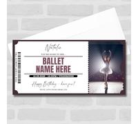 Greetings Card - Ballet Show Theatre Personalised Surprise Ticket Gift Voucher | Custom Greetings Card | Surprise Reveal Voucher Spoof Ticket