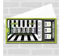 Greetings Card - Beetlejuice London Personalised Gift Voucher Surprise Theatre Show Ticket | Custom Greetings Card | Surprise Reveal Voucher Spoof Ticket