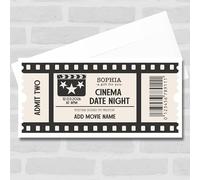 Greetings Card - Cinema Date Night Personalised Surprise Ticket Gift Voucher | Custom Greetings Card | Surprise Reveal Voucher Spoof Ticket