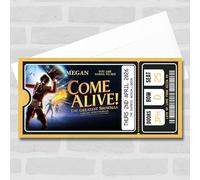 Greetings Card - Come Alive Show Personalised Gift Voucher Surprise Theatre Ticket | Custom Greetings Card | Surprise Reveal Voucher Spoof Ticket