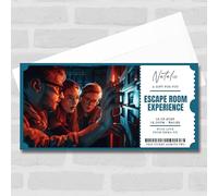 Greetings Card - Escape Room Experience Personalised Surprise Ticket Gift Voucher | Custom Greetings Card | Surprise Reveal Voucher Spoof Ticket