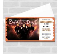 Greetings Card - Evanescence Tour Personalised Gift Voucher Surprise Concert Ticket | Custom Greetings Card | Surprise Reveal Voucher Spoof Ticket