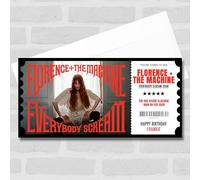 Greetings Card - Florence The Machine Concert Tour Personalised Gift Voucher Surprise Ticket | Custom Greetings Card | Surprise Reveal Voucher Spoof Ticket