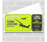 Greetings Card - Flying Lessons Personalised Surprise Ticket Gift Voucher | Custom Greetings Card | Surprise Reveal Voucher Spoof Ticket
