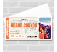 Greetings Card - Grand Canyon Pass Personalised Gift Voucher Surprise Trip Holiday Ticket | Custom Greetings Card | Surprise Reveal Voucher Spoof Ticket