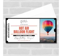 Greetings Card - Hot Air Balloon Flight Personalised Surprise Ticket Gift Voucher | Custom Greetings Card | Surprise Reveal Voucher Spoof Ticket