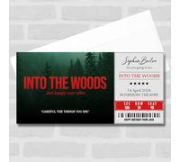 Greetings Card - Into The Woods Personalised Gift Voucher Surprise Theatre Ticket | Custom Greetings Card | Surprise Reveal Voucher Spoof Ticket