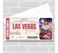 Greetings Card - Las Vegas Boarding Pass Personalised Gift Voucher Surprise Trip Holiday Ticket | Custom Greetings Card | Surprise Reveal Voucher Spoof Ticket