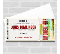 Greetings Card - Louis Tomlinson's How Did We Get Here Concert Personalised Surprise Ticket | Custom Greetings Card | Surprise Reveal Voucher Spoof Ticket