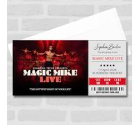 Greetings Card - Magic Mike Live Personalised Gift Voucher Surprise Theatre Ticket | Custom Greetings Card | Surprise Reveal Voucher Spoof Ticket