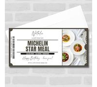 Greetings Card - Michelin Star Meal Personalised Surprise Ticket Gift Voucher | Custom Greetings Card | Surprise Reveal Voucher Spoof Ticket