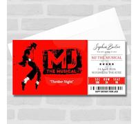 Greetings Card - Mj The Musical Personalised Gift Voucher Surprise Theatre Ticket | Custom Greetings Card | Surprise Reveal Voucher Spoof Ticket