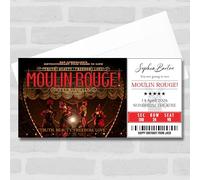 Greetings Card - Moulin Rouge Personalised Gift Voucher Surprise Theatre Show Ticket | Custom Greetings Card | Surprise Reveal Voucher Spoof Ticket