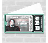Greetings Card - Mrs President Show Personalised Gift Voucher Surprise Theatre Ticket | Custom Greetings Card | Surprise Reveal Voucher Spoof Ticket