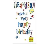 Greetings Card (NQ0251) - Birthday - Grandson - Balloon & Present
