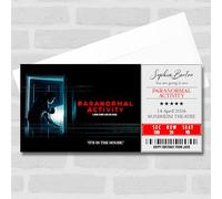Greetings Card - Paranormal Activity Personalised Gift Voucher Surprise Theatre Ticket | Custom Greetings Card | Surprise Reveal Voucher Spoof Ticket