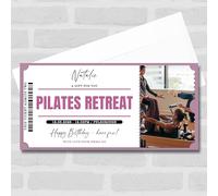 Greetings Card - Pilates Retreat Personalised Surprise Ticket Gift Voucher | Custom Greetings Card | Surprise Reveal Voucher Spoof Ticket
