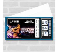 Greetings Card - Starlight Express Personalised Gift Voucher Surprise Musical Theatre Ticket | Custom Greetings Card | Surprise Reveal Voucher Spoof Ticket