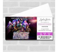 Greetings Card - Starlight Express Personalised Gift Voucher Surprise Theatre Ticket | Custom Greetings Card | Surprise Reveal Voucher Spoof Ticket