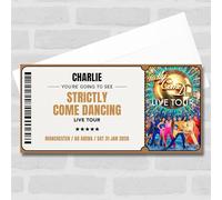 Greetings Card - Strictly Come Dancing Live Tour Personalised Gift Voucher Surprise Show Ticket | Custom Greetings Card | Surprise Reveal Voucher Spoof Ticket