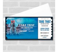 Greetings Card - Take That Concert The Circus Live Personalised Gift Voucher Surprise Ticket | Custom Greetings Card | Surprise Reveal Voucher Spoof Ticket
