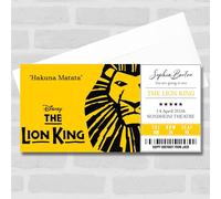 Greetings Card - The Lion King Personalised Gift Voucher Surprise Musical Theatre Ticket | Custom Greetings Card | Surprise Reveal Voucher Spoof Ticket