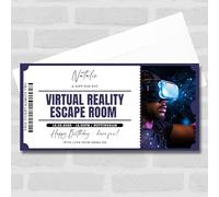 Greetings Card - Virtual Reality Escape Room Personalised Surprise Ticket Gift Voucher | Custom Greetings Card | Surprise Reveal Voucher Spoof Ticket